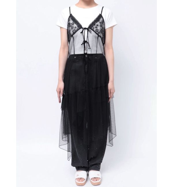 CALNAMUR「TULLE CAMISOLE DRESS/チュールキャミソールドレス」|ワンピース|