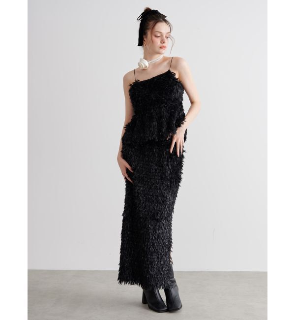 CALNAMUR「FEATHER LIKE TIGHT SK/フェザーライクタイトスカート【セットアップ対応商品】」|スカート|