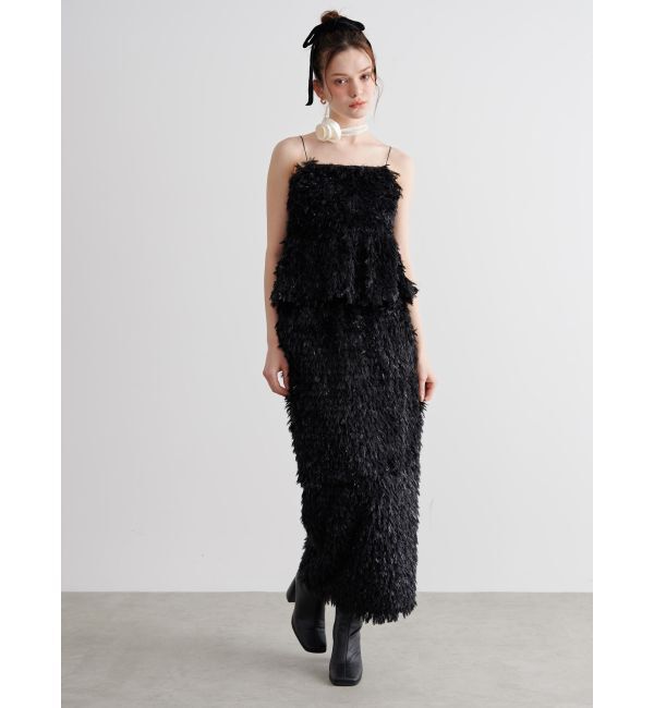 CALNAMUR「FEATHER LIKE TIGHT SK/フェザーライクタイトスカート【セットアップ対応商品】」|スカート|