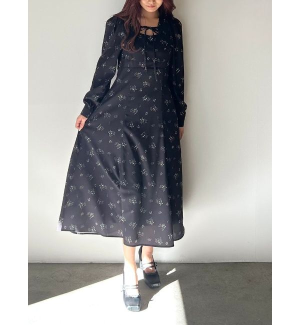 CALNAMUR「FLOWER PRINT FLARE OP/フラワープリントフレアワンピース」|ワンピース|