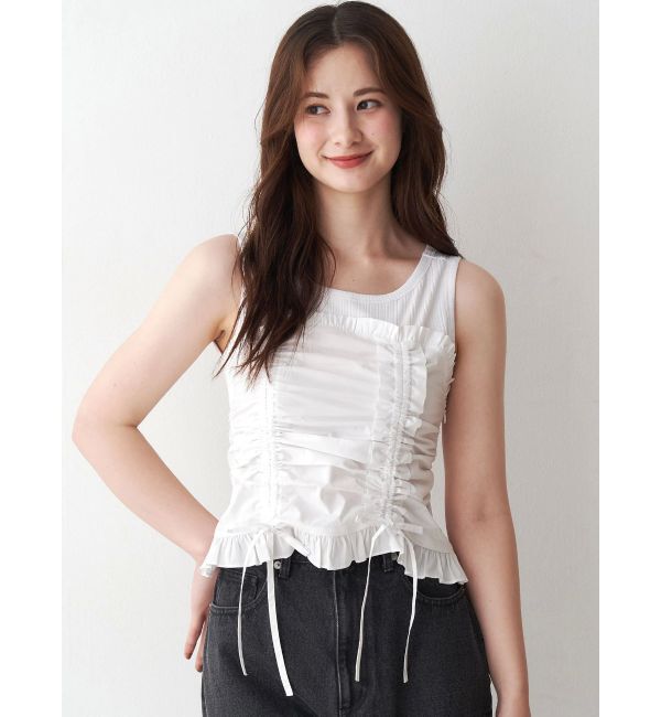 CALNAMUR「フェイクレイヤードビスチェ」|Tシャツ・カットソー|