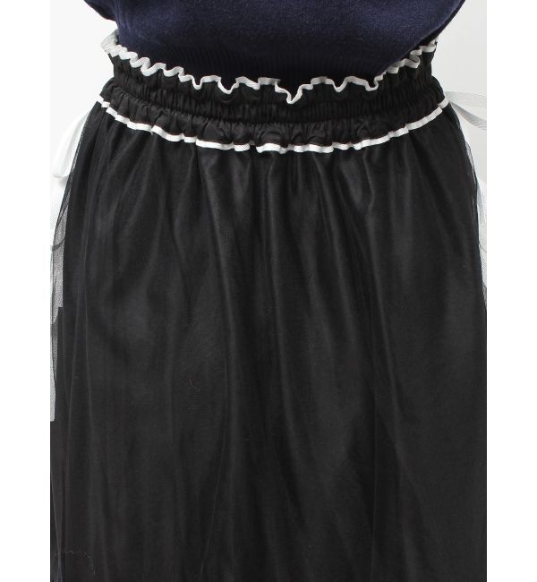 CALNAMUR「サイドライン&リボンチュールスカート」|スカート|