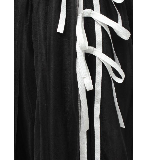 CALNAMUR「サイドライン&リボンチュールスカート」|スカート|