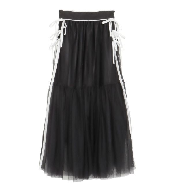 CALNAMUR「サイドライン&リボンチュールスカート」|スカート|