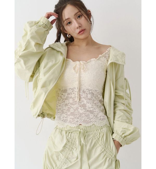 CALNAMUR「ピーチレースパットイントップス」|Tシャツ・カットソー|