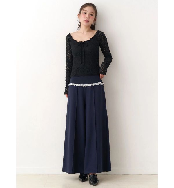 CALNAMUR「ピーチレースパットイントップス」|Tシャツ・カットソー|