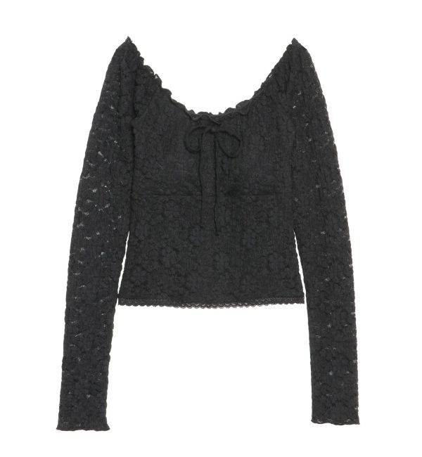 CALNAMUR「ピーチレースパットイントップス」|Tシャツ・カットソー|