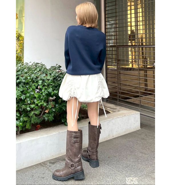 CALNAMUR「フロントジップビジューニットカーディガン」|カーディガン|