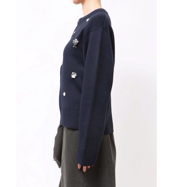 CALNAMUR「フロントジップビジューニットカーディガン」|カーディガン|