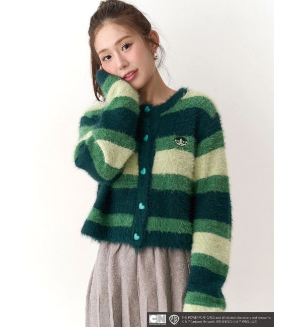 CALNAMUR「【パワーパフ ガールズ】カラーボーダーニットカーデ」|カーディガン|