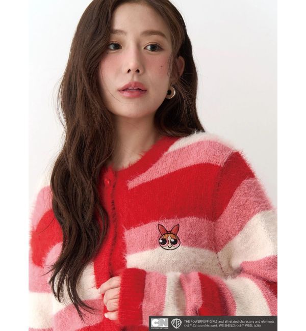 CALNAMUR「【パワーパフ ガールズ】カラーボーダーニットカーデ」|カーディガン|