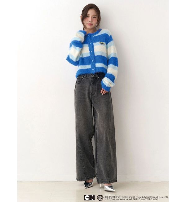 CALNAMUR「【パワーパフ ガールズ】カラーボーダーニットカーデ」|カーディガン|
