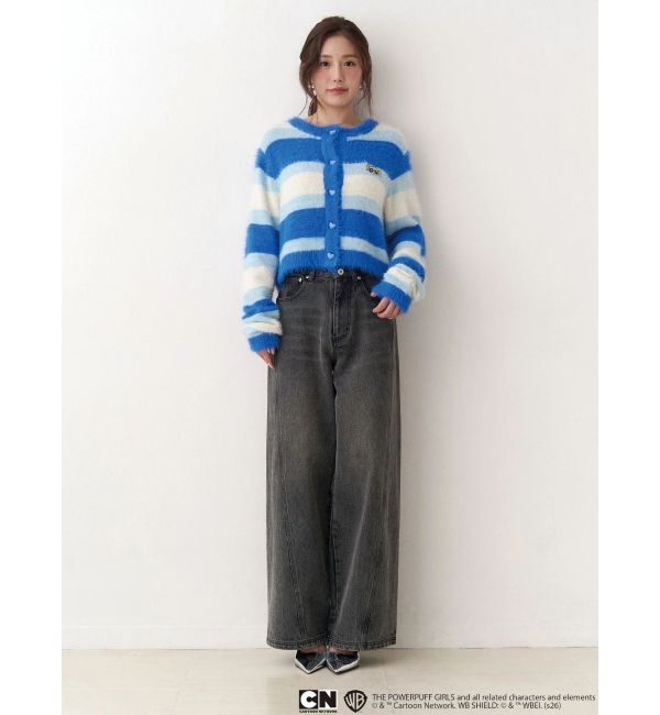 CALNAMUR「【パワーパフ ガールズ】カラーボーダーニットカーデ」|カーディガン|