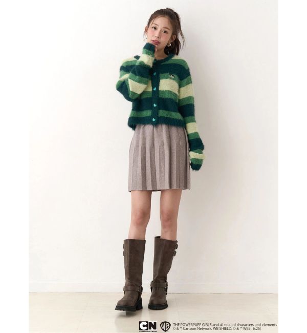CALNAMUR「【パワーパフ ガールズ】カラーボーダーニットカーデ」|カーディガン|