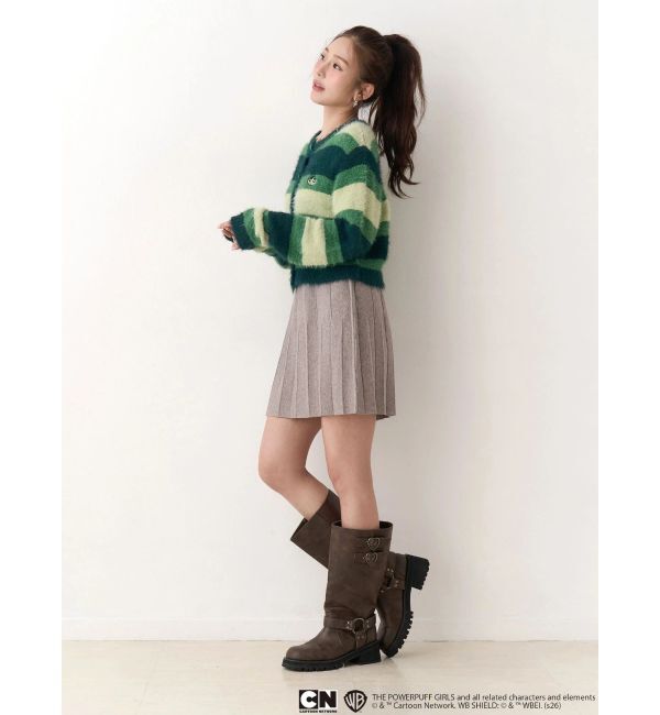 CALNAMUR「【パワーパフ ガールズ】カラーボーダーニットカーデ」|カーディガン|