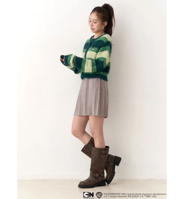 CALNAMUR「【パワーパフ ガールズ】カラーボーダーニットカーデ」|カーディガン|