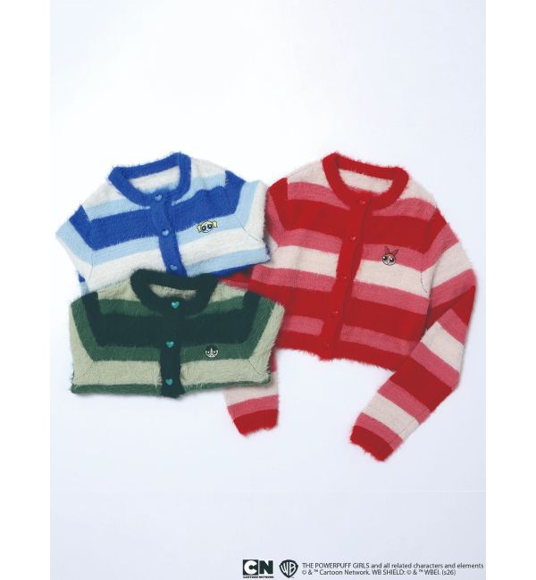 CALNAMUR「【パワーパフ ガールズ】カラーボーダーニットカーデ」|カーディガン|