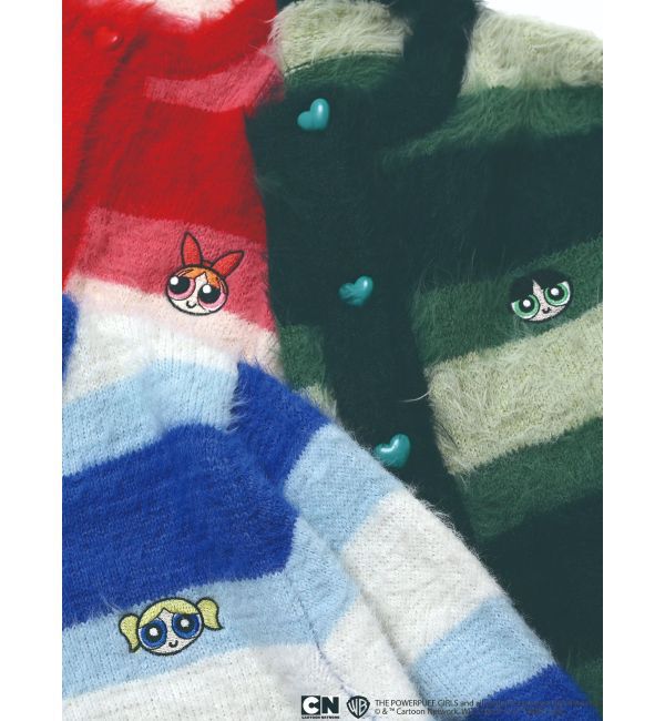 CALNAMUR「【パワーパフ ガールズ】カラーボーダーニットカーデ」|カーディガン|