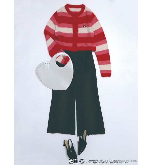 CALNAMUR「【パワーパフ ガールズ】カラーボーダーニットカーデ」|カーディガン|