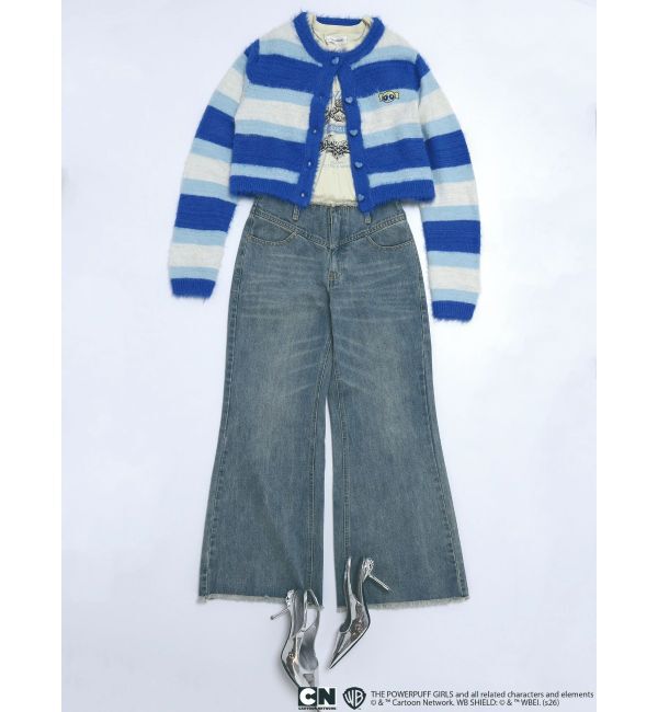 CALNAMUR「【パワーパフ ガールズ】カラーボーダーニットカーデ」|カーディガン|