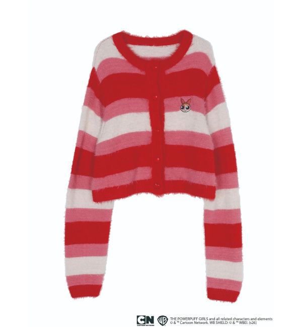 CALNAMUR「【パワーパフ ガールズ】カラーボーダーニットカーデ」|カーディガン|