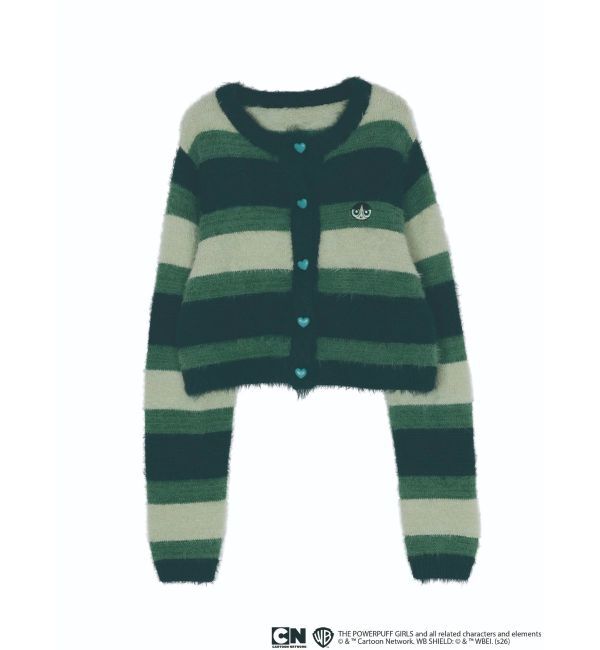 CALNAMUR「【パワーパフ ガールズ】カラーボーダーニットカーデ」|カーディガン|