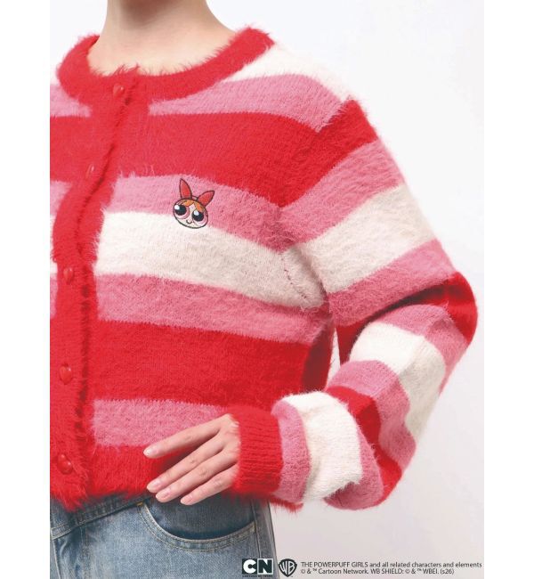 CALNAMUR「【パワーパフ ガールズ】カラーボーダーニットカーデ」|カーディガン|