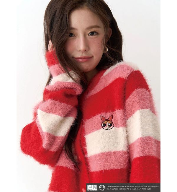 CALNAMUR「【パワーパフ ガールズ】カラーボーダーニットカーデ」|カーディガン|