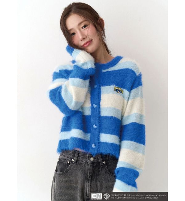 CALNAMUR「【パワーパフ ガールズ】カラーボーダーニットカーデ」|カーディガン|