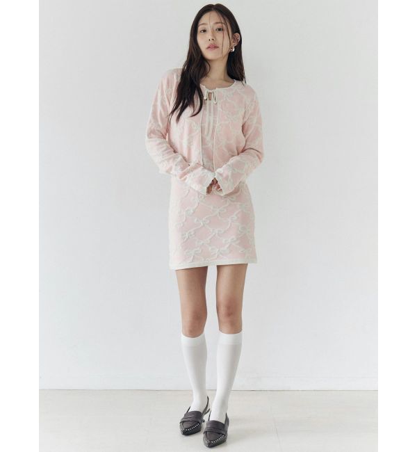 CALNAMUR「リボンジャガードカーディガン」|カーディガン|