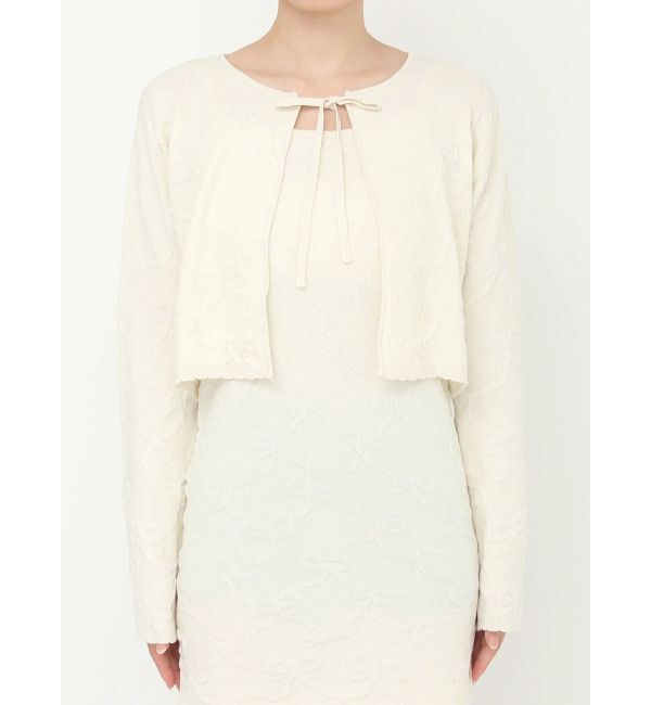 CALNAMUR「リボンジャガードカーディガン」|カーディガン|