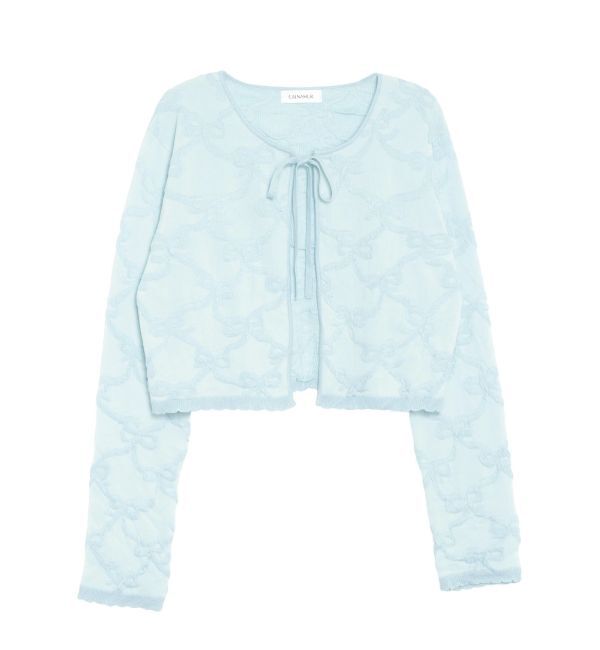 CALNAMUR「リボンジャガードカーディガン」|カーディガン|