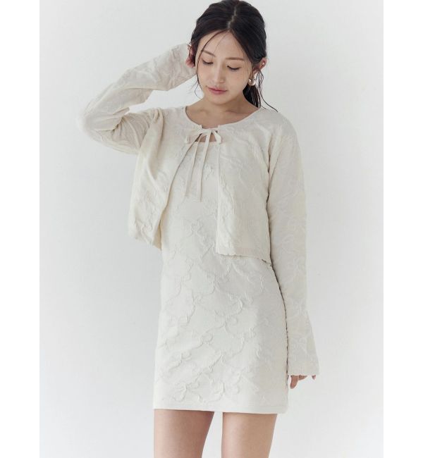 CALNAMUR「リボンジャガードカーディガン」|カーディガン|