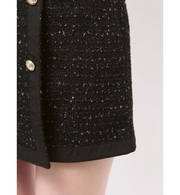 CALNAMUR「カットラメツイードラップ調スカート」|スカート|