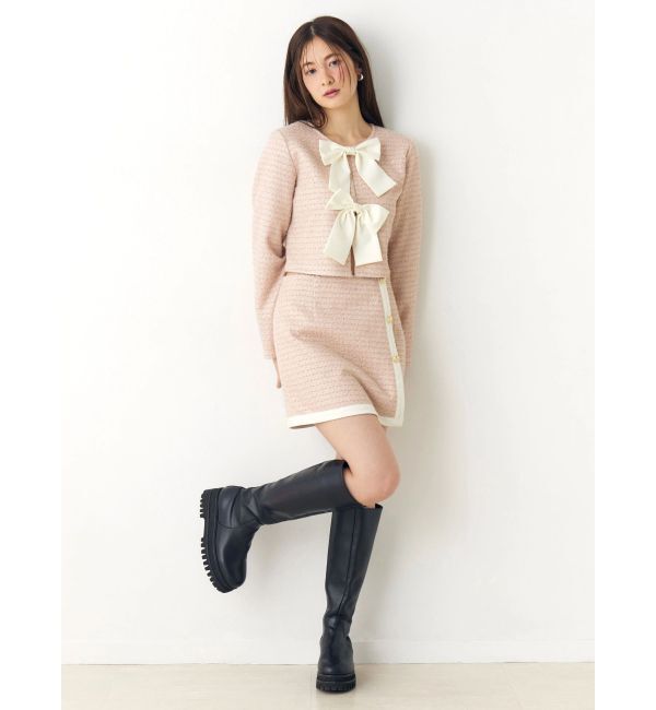 CALNAMUR「カットラメツイードラップ調スカート」|スカート|