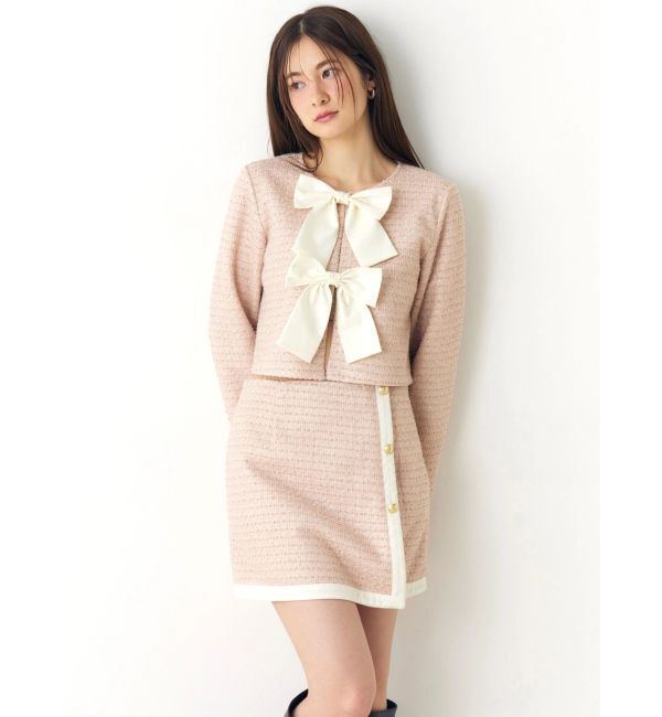 CALNAMUR「カットラメツイードラップ調スカート」|スカート|