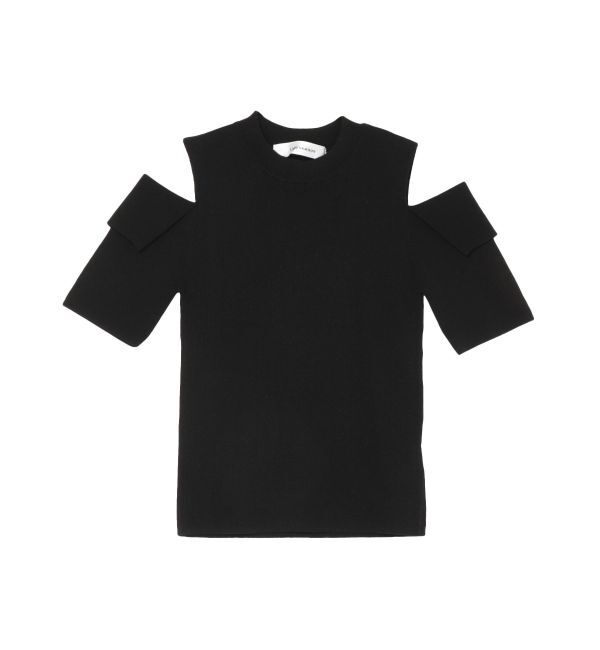 LAGUNAMOON「オリカエシスリーブニットプルオーバー」|ニット・セーター|ブラック