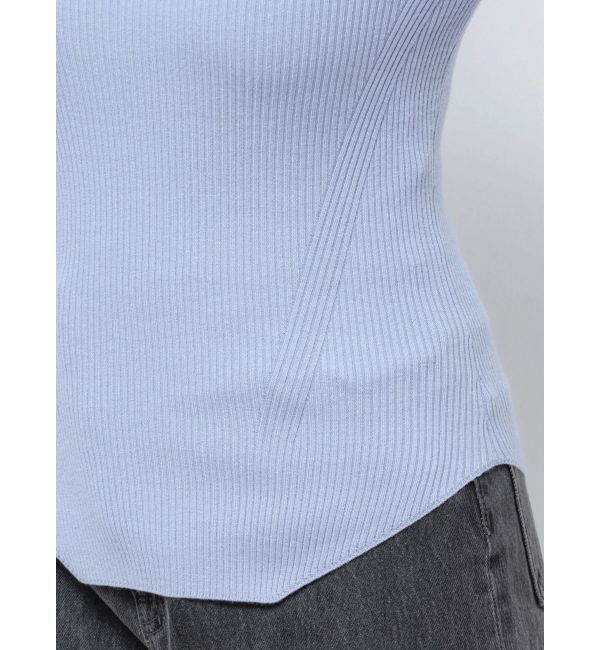 LAGUNAMOON「アシンメトリードレープフレアスリーブニット」|ニット・セーター|