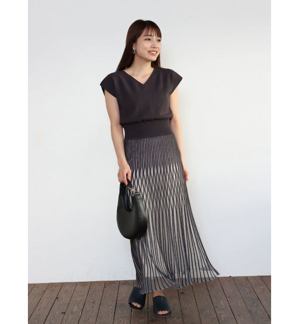 LAGUNAMOON「シアーパターンニットワンピース」|ワンピース|