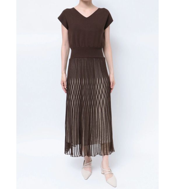 LAGUNAMOON「シアーパターンニットワンピース」|ワンピース|