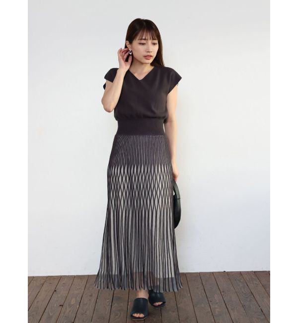 LAGUNAMOON「シアーパターンニットワンピース」|ワンピース|