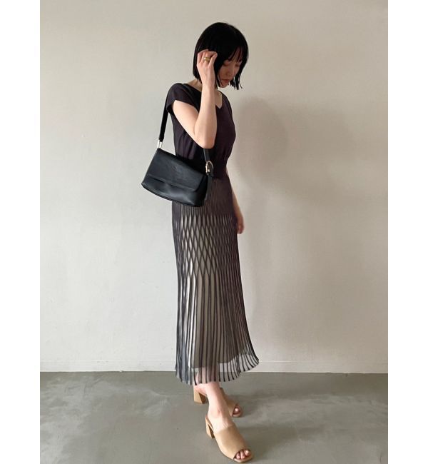 LAGUNAMOON「シアーパターンニットワンピース」|ワンピース|