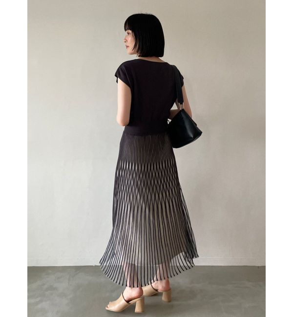 LAGUNAMOON「シアーパターンニットワンピース」|ワンピース|