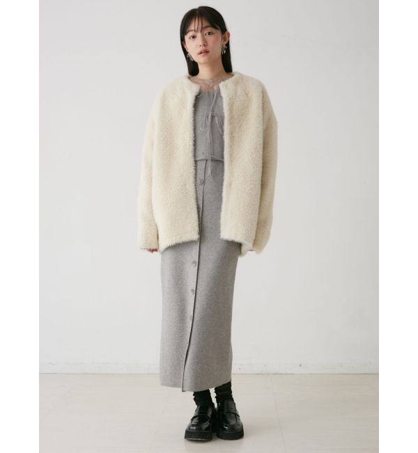 LAGUNAMOON「ミニシャギーセッケツニットカーディガン」|カーディガン|