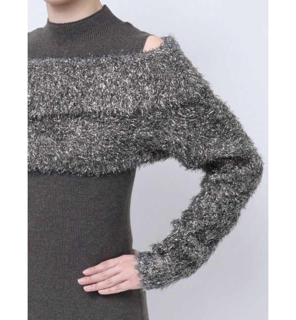 LAGUNAMOON「フェザーラメレイヤードニットワンピース」|ワンピース|