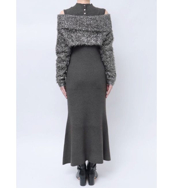 LAGUNAMOON「フェザーラメレイヤードニットワンピース」|ワンピース|