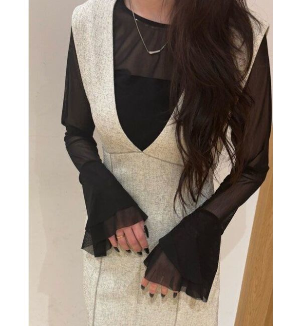 LAGUNAMOON「フレアスリーブチュールトップス」|Tシャツ・カットソー|