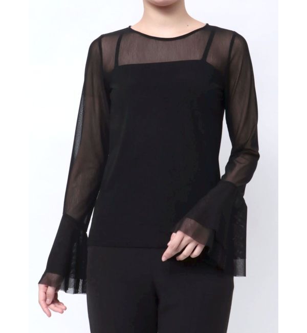 LAGUNAMOON「フレアスリーブチュールトップス」|Tシャツ・カットソー|