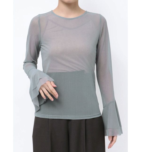 LAGUNAMOON「フレアスリーブチュールトップス」|Tシャツ・カットソー|