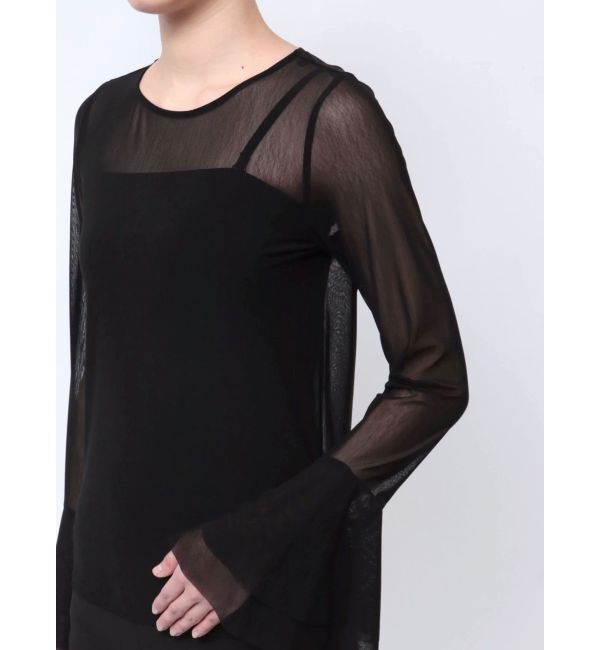 LAGUNAMOON「フレアスリーブチュールトップス」|Tシャツ・カットソー|